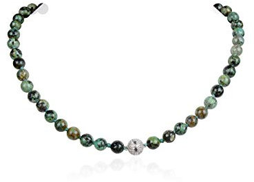 Fukugems Naturstein Kette für Damen Mann Edelstein Perlen Kette Geburtsstein Kette African Turquoise Kette
