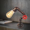 Water Pipe Table Lamp,Loft Steampunk Metal Desk Lamps, Vintage Schreibtischlampen Desk Light Table, für Living Room,Bedroom (18 * 25cm)