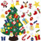 BYKITCHEN Filz-Weihnachtsbaum für Kinder mit 30 abnehmbaren Ornamenten, 100 cm DIY Filz Wand Weihnachtsbaum für Kleinkinder, Wandbehang, Weihnachtsdekoration, Bastelsets
