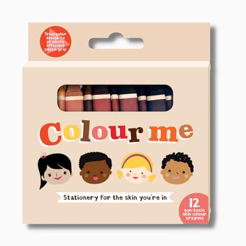 Colour Me Kids® Hautfarbe Buntstifte die die Vielfalt feiern, 1 Packung: mit 12 großen Buntstiften, multikulturelle Hautton-Buntstifte