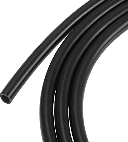 sourcing map Tuyau en Silicone 3mm ID 4mm OD 5 Mètre de Long Noir Tuyau d'Arrosage Haute Température