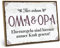 ARTFAVES® Wandbild Holzschild mit Spruch - Hier wohnen Oma und Opa - Türschild Retro Vintage Deko Bild Geschenk - Familie, Großeltern