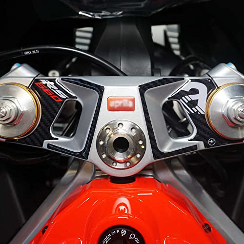 labelbike - 3D Harzaufkleber Dekoration und Schutz der Motorrad-Gabelplatte Lenkung kompatibel mit Aprilia RS 660 2020-2025