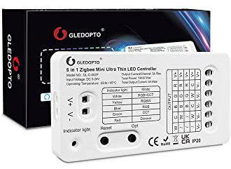GLEDOPTO 5 in 1 ZIGBEE Mini LED Strip Controller RGB CCT RGBW Dimmer DC5-24V Regolatore di Strisce LED APP Vocale Controllo RF Telecomando Compatibile con H*ub Tuya Amazon Alexa Smart Life (002p)