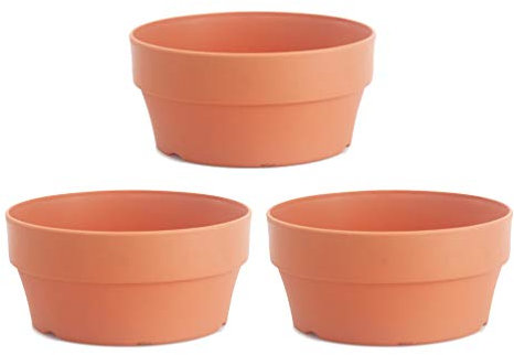 Operitacx 3Pcs Pot de Fleur Peu Profonde 18 Cm Pots D' Argile pour Plantes Plants en Terre Cuite de Cactus Succulent pour Bassin de Bricolage