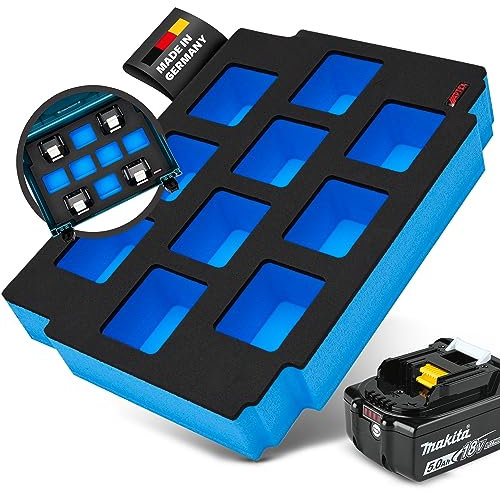 APTEX Schaumeinlage passend für Makita Akkus 18V (10x) für MakPac Gr. 2-3