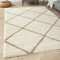 THE RUGS Shaggy Rug – Modern Moroccan Design Rugs for Living Room, Bedroom, Hallway, 3 cm Thick Area Rugs, (Diamond Ivory/Beige, 180x270cm)