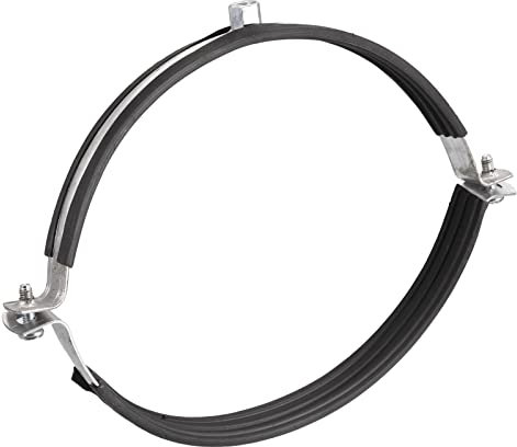 sourcing map 200mm Rigid Pipe Strap Clamps, Carbon Steel Pipe Bracket Tube Clip M8/M10 Nut Size for Water Tube Pipe 1 Pcs