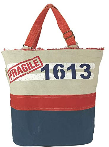 Sunsa XXL Damen Handtasche. Große Tasche aus Canvas. Vegane Strandtasche/Schultertasche. Weekender in Vintage Retro Stil als Geschenkideen für Frauen