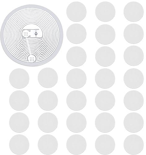 Ruikdly NFC Tag, 30 Stück NFC Karten, 25 mm Wiederbeschreibbar Leeres Weiß NFC 215 Stickers, 540 Byte Speicher NFC Chip Runde Karte, Kompatibel Mit Alle NFC-Fähigen Handys und Geräte