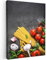MuchoWow© Wandbilder 30x40 cm Schlafzimmer Home Deko Wohnung Bild Wohnzimmer Fotoleinwand Wand Bilder Leinwand Wall Decor Küchen - Nudeln - Kräuter - Tomaten - Gewürze - Rustikal