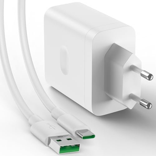 Caricatore USB e cavo USB C 1M per Realme 12 Pro 12 x 5G, 65 W Ricarica Rapida Adattatore di Caricatore e 6 A SuperDart Cavo USB a Tipo C per Realme Pad Tablet OPPO Reno11 10 8 Pro A98 A78 Find X3 Pro
