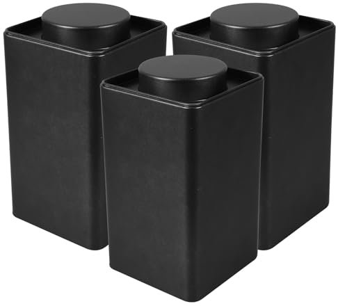 IMIKEYA Metal Jar 3pcs Tin Coffee Container Metal Tea Canisters Tea Storage Jar Loose Leaf Storage Canister s Leaf Container Airtight Tins Cereal Jar Set Tinplate Candy