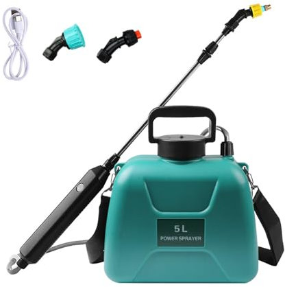 Pulverizador Electrico para Plantas Pulverizador de Hombro a Presion 5L Fumigador Mochila Bateria Recargable Portátil para Jardin