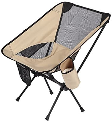 DRMEE Klappstuhl Angelstuhl Premium Beige Outdoor Camping Klappstühle Ultraleichte Gartenmöbel Relaxstuhl Angelzubehör Camping Stuhl (Color : A)