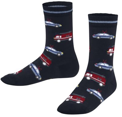 FALKE Unisex Kinder Police and Fire Cars Socken Baumwolle atmungsaktiv