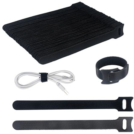 SUTOUG 60 Lot de attache cable réutilisables, serre cable, scratch cable pour câbles de charge de bureau, maison et bureau, 150 * 12mm
