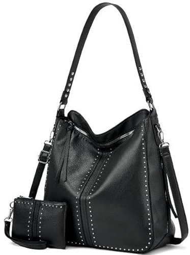 VINBAGGE Sac a Main Femme en PU Sac Cabas Femme Ensemble Petit Sac D'épaule Sacoche Ville Tendance Sacs Portés Main de 2 Pièces