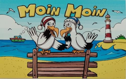 2 x Aufkleber Flagge Moin Moin 8 x 5 cm Sticker Flagge Fahne