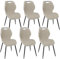 WAFTING Esszimmerstühle 6er Set, Gepolsterter Stuhl mit Hohe Rückenlehne aus Stoff und Schwarz Lackierte Metallfüße, für Esszimmer, Schlafzimmer und Empfang, Khaki