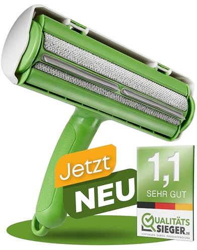 DOGGYBOO NEUHEIT 2024 Selbstreinigender Tierhaarentferner – Premium Fusselrolle für Hundehaare und Katzenhaare, Wiederverwendbarer Katzenhaarentferner für Sofa, Teppich, Bett und Auto (Grün)