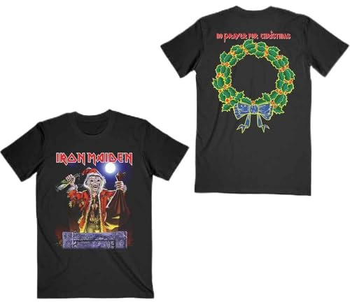 Iron Maiden No Prayer for Christmas Official Tee T-Shirt Mens Unisex (X-Large) Black