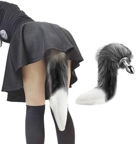 Fuchsschwanz Analplug Butt Plug, Edelstahl Analplug mit Fuchsschwanz, Fuchs Tail Butt Plug Anal Stimulator für Frauen Cospaly, Bondage SM Sexspielzeug für Frauen mit Schweif