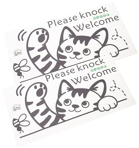 HOMSFOU Niedliche Zimmerdekoration Wandkunst Schild „welcome to The Knock“ Selbstklebender Wandbehang Kunst Für Zuhause Und Küche