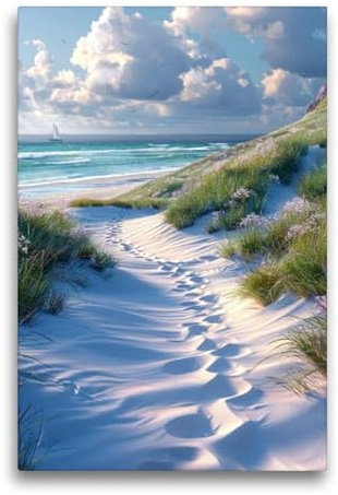 CALVENDO Premium Textil-Leinwand 50 x 75 cm Hochformat Spuren ans Meer | Wandbild, HD-Bild auf Keilrahmen, Wanddekoration, Kunstdruck von Peter Roder