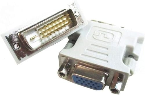 AYMBH DVI-I 24+1 Male to VGA 15 Pin Female Adapter Supports 1080P Full HD and Connects PC and laptop Video Card to HDTV Monitors & Projectors Secure Fit Plug & Play Nickel-Plated for Signal Conversion