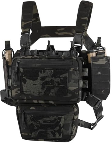 VOTAGOO Tactical Chest Rig Paintball Brustschützer - Taktische Weste, Molle Modular Micro Fight Plattenträger