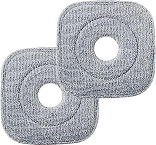 Square Microfiber Mop Head Replacement Pad Refill for Clean Mop & Bucket 2 Pcs Squeeze Automatic Separation Rotating Cleaning Floors Mop Pads Cloth Compatible with Most Square Spin Mop and Bucket