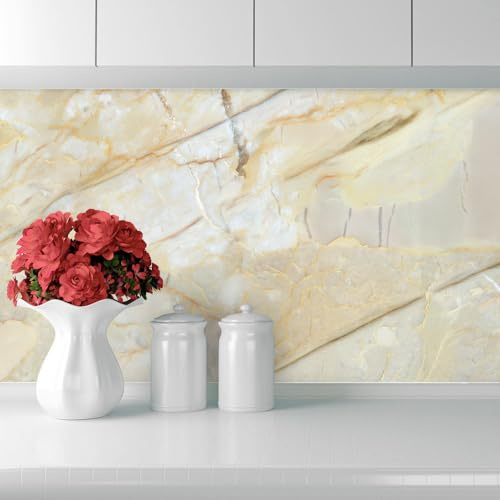 Crédence Adhésive Marbre Doré 100 x 60 cm