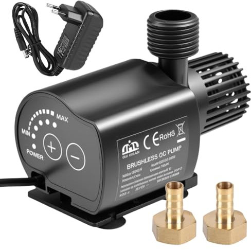 Pompe à Eau, Pompe Submersible Petite 12V 800L/H 4,5M, Pompes de Fontaine, Pompe de bassin avec réglage de vitesse à 5 vitesses, pour Bassin, Fontaine de Jardin Aquarium, Ultra-quiet