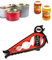 Apribottiglie Multifunzione 5 in 1, Apriscatole Ergonomico, Stainless Steel e PP, Rosso e Nero, 23 cm