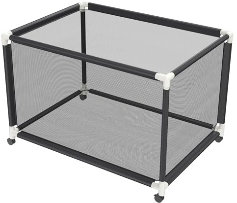 FIVMEN Carrello per palloni, 122 x 78 x 88 cm, con 4 rotoli, in rete di nylon per calcio, basket, pallavolo
