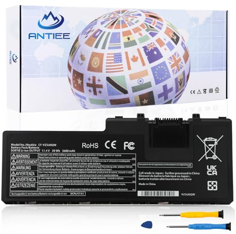 ANTIEE CF-VZSU0QW Akku für Panasonic ToughBook CF-20 FZ-A2 Mk1 Tablet | PC CF-VEK20 CF-20A0205NG CF-20A0205TD FZ-A2A203CA3 CF-VZSU0QJS CF-VZSU0QK CF-VZSU0QR Laptop battery 11.4V 30Wh