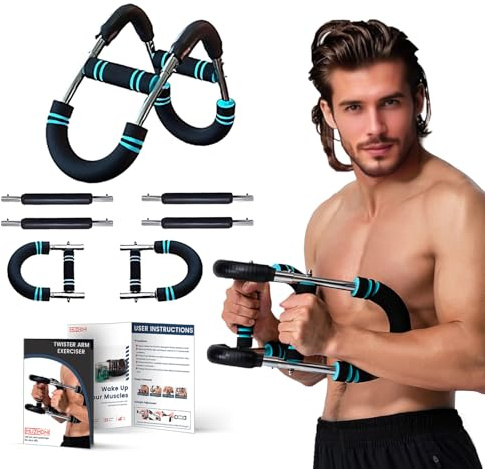 TOPtoper Twister Armtrainer , Portable Power Twister Stange mit abnehmbarem Design – Fitnessübungen überall Gorilla Grip Brust Trainer