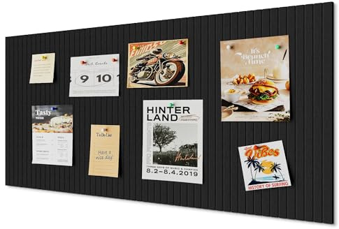 120 x 80 cm große Korkplatte, bohrfestes Filzmaterial, Stärke 0,9 cm, faltbare, selbstklebende Fototafel, apfelgrüne Zeichentafel, ideal zur Dekoration von Räumen, Wohnzimmern (Schwarz)