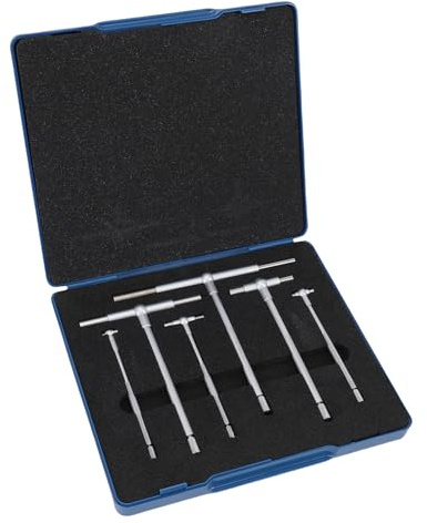 SUNGOOYUE 6 PCs Teleskop -Gage -Set, 5/16 -Zoll -bis 6 -Zoll -Bereich Hoch -Präzision T Bohrloch -Messgeräte Mikrometer -Messwerkzeug mit Dual Action Self Centering Griff
