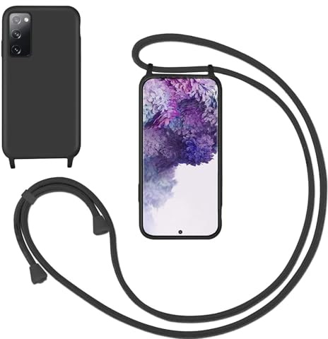 GoodcAcy Handyband für Samsung Galaxy S20 FE Hülle mit Band,Schwarz | Kameraschutz und Bildschirmschutz,Flüssig Silikon Necklace Handyhülle Schnur Schutzhülle Case für Umhängen Case mit Kordel