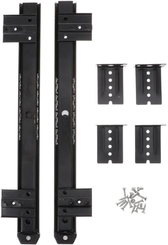 iplusmile Glissières de Tiroir à Montage Latéral en Acier Noir 35 Cm et 58 Cm, Rails Coulissants pour Clavier de Bureau, Coulisses de Tiroir Robustes et Silencieuses pour Meubles et Bureau,