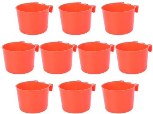 Comedero de Jaula para Pájaros Rojo 10 Piezas de Polietileno | Antimordedura, Fácil de Limpiar y Antisalpicaduras, Diseño Ligero, Formato para Uso de Aves