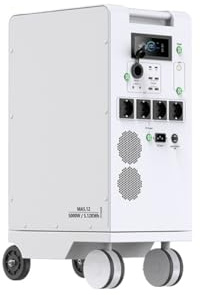 Centrale Électrique Portative 5000W LiFePO4 48V 100Ah 5Kwh 6000W | Onduleur MPPT avec lumière 18W-USB EU entrée/sortie AC entrée PV EU
