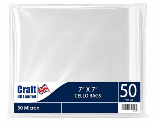 Craft UK 1068 7x7 Cello Bags - 50 pack