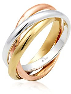 Elli Ring Damen Wickel Basic Tri-Color in 925 Sterling Silber