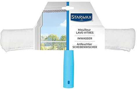 STARWAX - Fensterwischer mit Mikrofaserbezug - Entfernt Flecken - Löst Verschmutzungen - Große Breite - 100 % Polyester - 37 x 6,9 cm