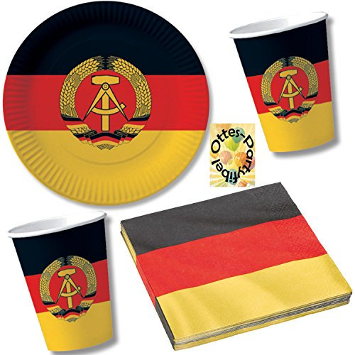 HHO Nostalgie Ostalgie DDR Party-Set 60tlg. für 20 Gäste : Teller Becher Servietten