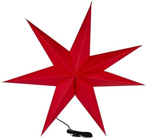 Weihnachtsstern Rozen von Star Trading, 3D Papierstern Weihnachten in Rot, Dekostern zum Aufhängen mit Kabel, E14 Fassung, Ø: 100 cm