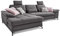 Cavadore L-Form-Sofa Castiel mit Federkern / Großes Schlafsofa mit Bettfunktion, Sitztiefenverstellung, Kopfstützen und XL-Longchair / 312 x 114 x 173 / Webstoff, Grau